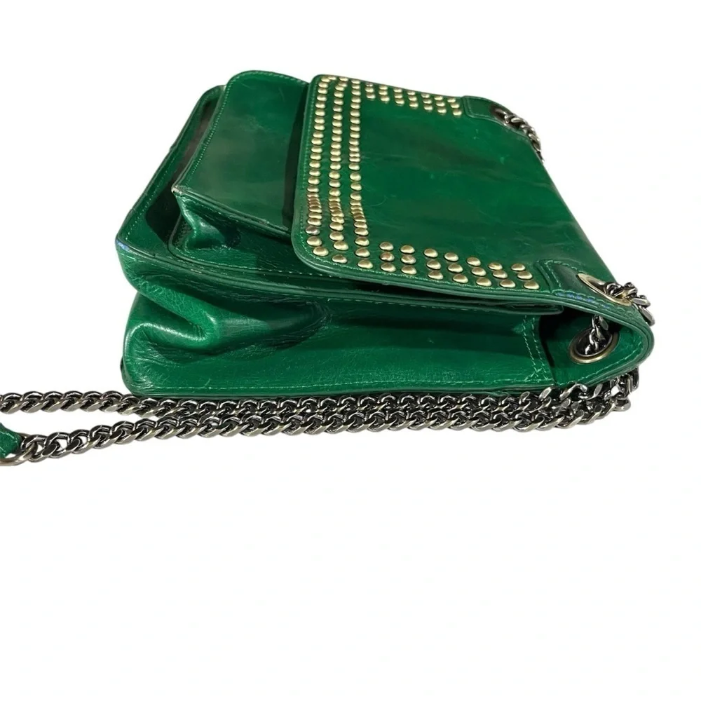 Patricia Nash Discovery Green Studded Merano Leather Shoulder Bag - Picture 5 of 16